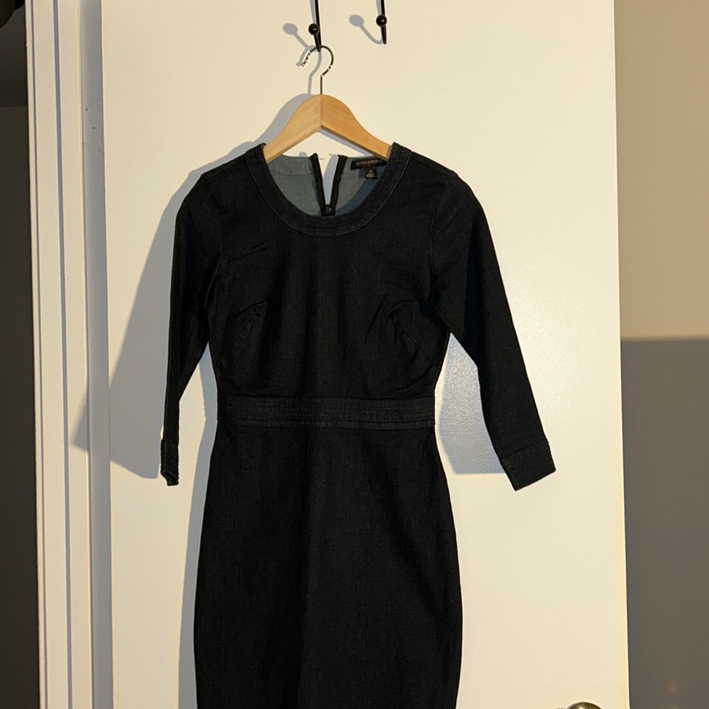 Denim dress.